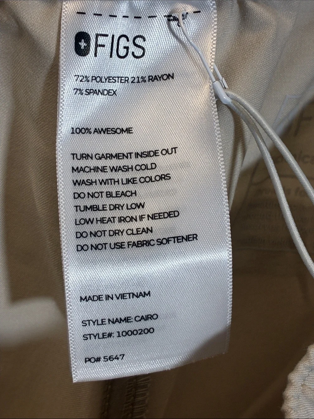 FIGS Men’s XS Cairo Beige Cargo Scrub Pants with Neon Yellow Drawcord